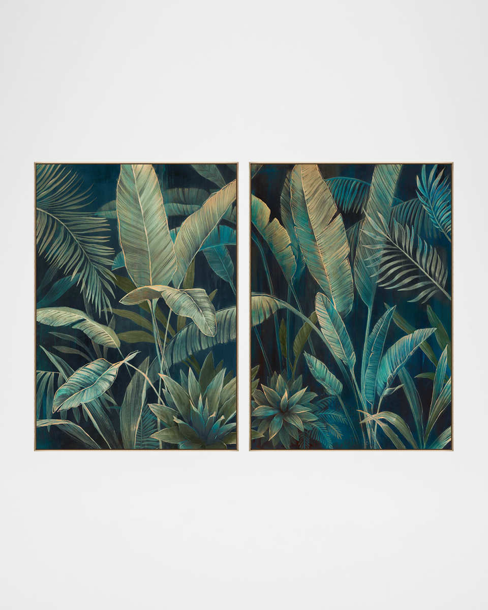 "Tropical Foliage" Set of 2 Framed Giclees by Richard Ryder, 30.75" x 43.75"